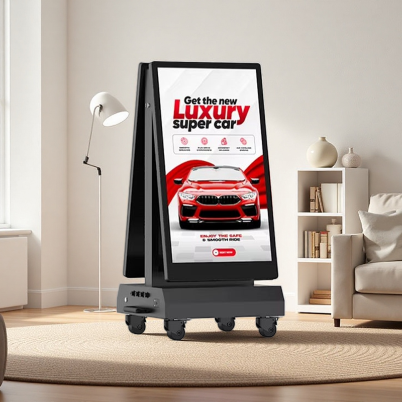 43 55Inch Double Sided Portable Outdoor Menu Board – High Brightness Digital Signage for Drive Thru, Sidewalk Cafe & Festival Events | IP65 Rated