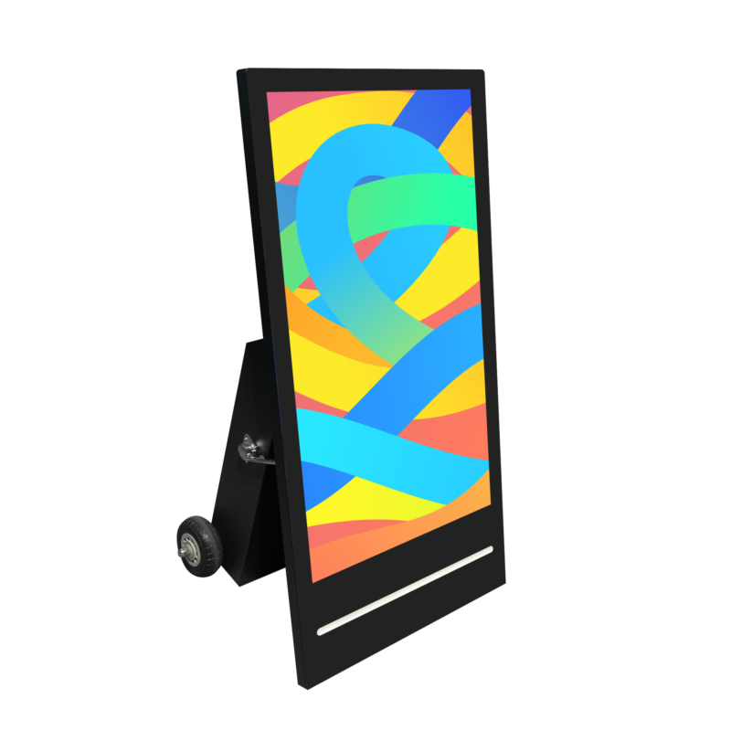 43 Inch Portable Outdoor LCD Digital Signage – Battery Ready Weatherproof Screen for Food Cart, Sidewalk A Frame & Lobby Entrance Extension