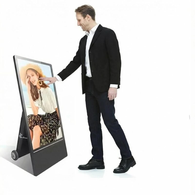 43 Inch Portable Outdoor Digital Signage – Weatherproof LCD Display for Restaurant Entrance Ads, Food Truck Menu & Sidewalk Promotion | IP65 Rated