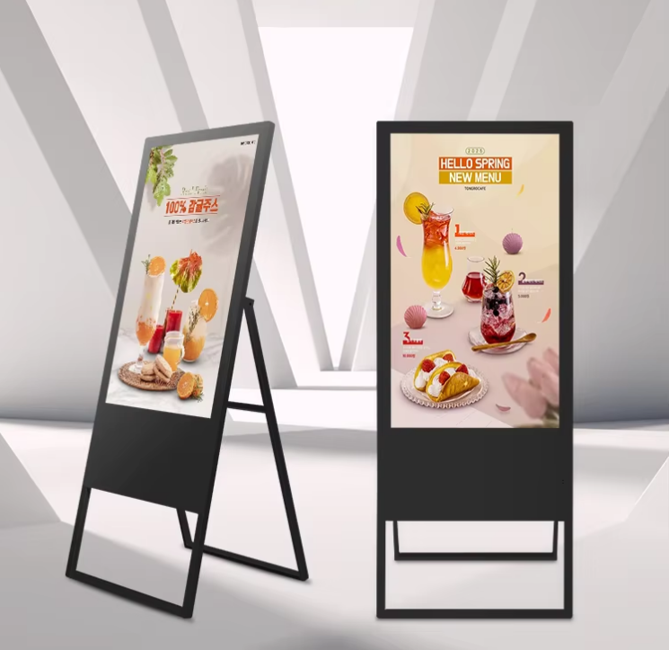 32 43 49 55Inch Portable Indoor Display for Restaurants – Digital Menu Tablet for Coffee Shop Counter, Fast Food Upselling & Lobby Entrance Promotion