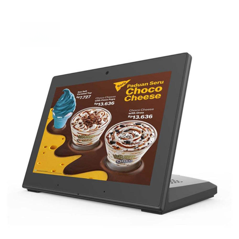 8Inch L Shaped Digital Signage for Restaurant Counters – Desktop Tablet with Tilt Stand for Menu Display, Quick Ordering & Lobby Ads | Indoor Use