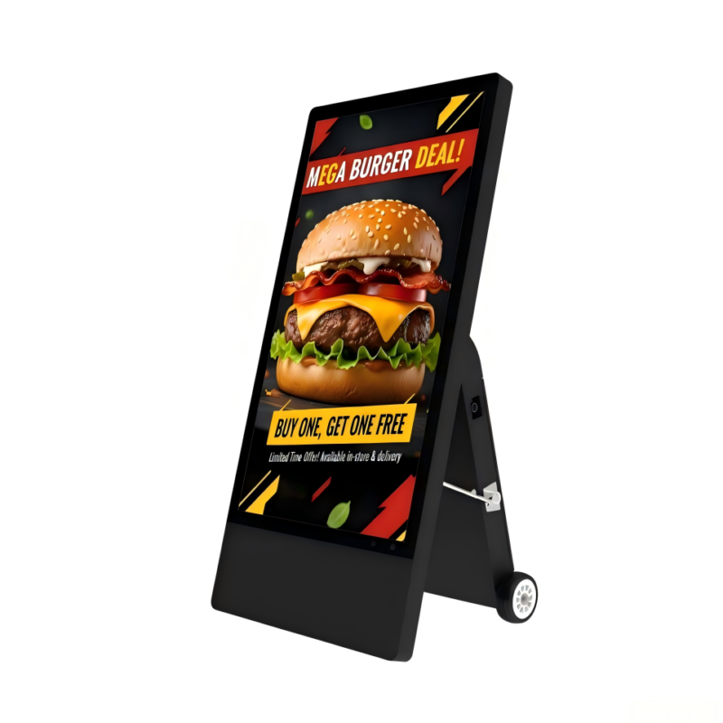32Inch Portable Outdoor Digital Menu Board – Lightweight Weatherproof Signage for Fast Food Trailer, Night Market & Street Fair Promotions