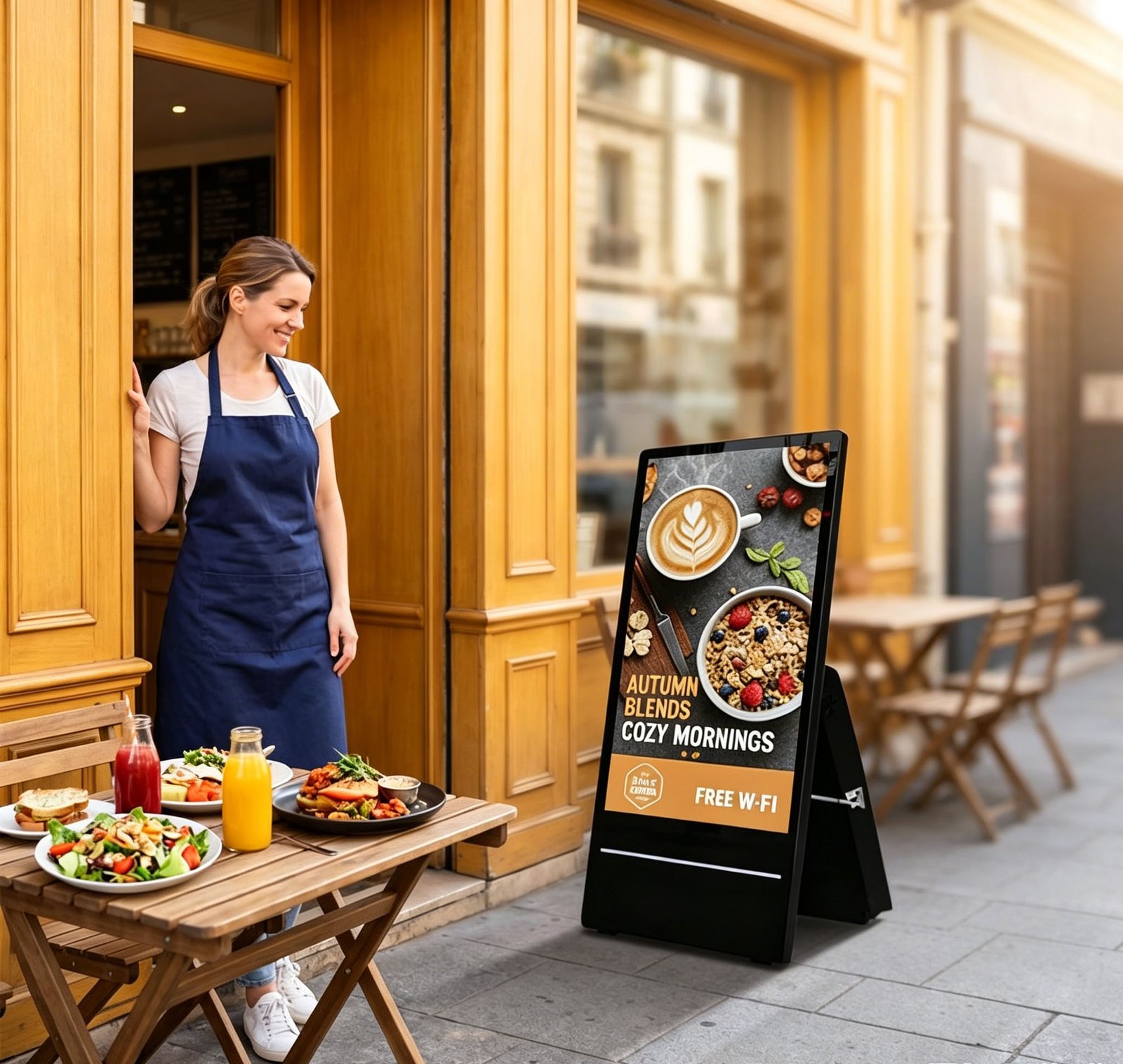 32" Portable Weatherproof Digital Menu for Street Fairs & Night Markets