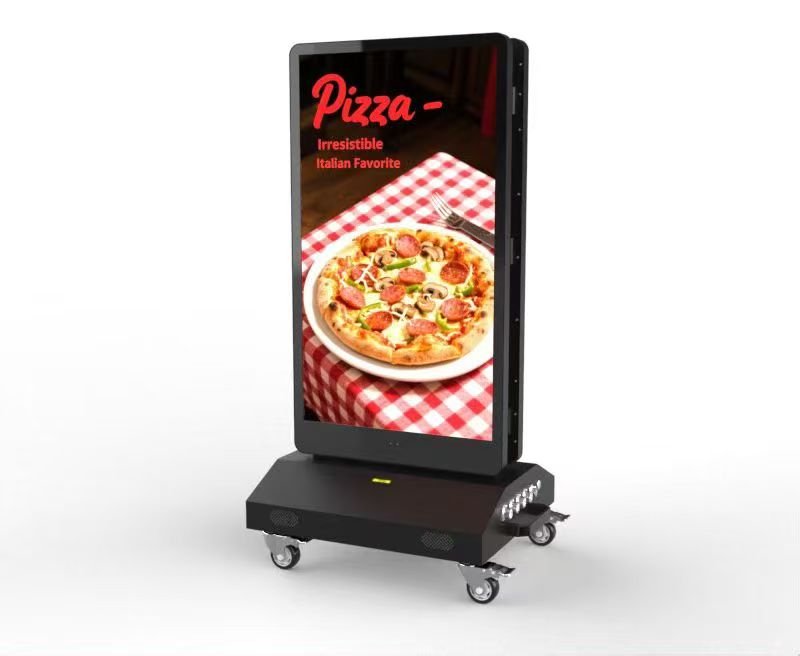 43 Inch Portable Dual Screen Outdoor Digital Signage – Double Side Promotional Display for Restaurant Entrance, Lobby & Street Side Advertising