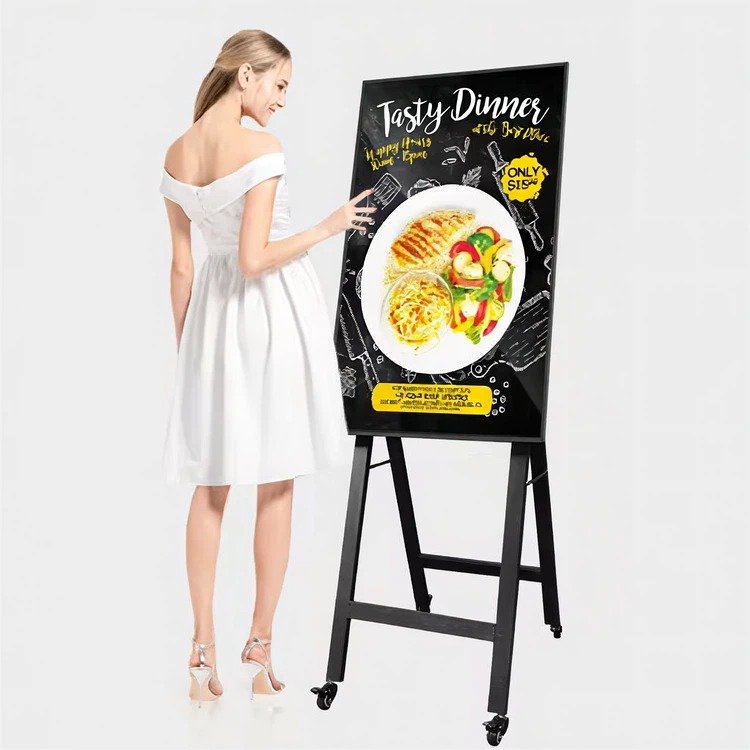Portable Indoor Display – Lightweight Digital Menu Board for Coffee Shop Counter, Fast Food Lobby & Temporary Promotional Stand