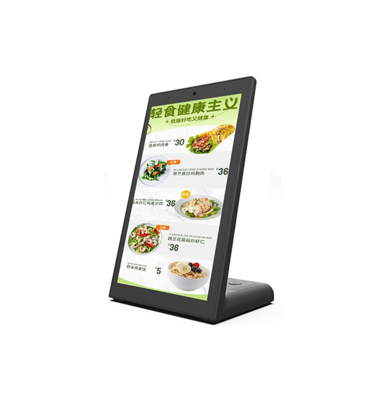 L Shaped Restaurant Digital Signage – Desktop Ordering Tablet for Wall/Ceiling Mount Alternative | Promotional Display for Tight Spaces