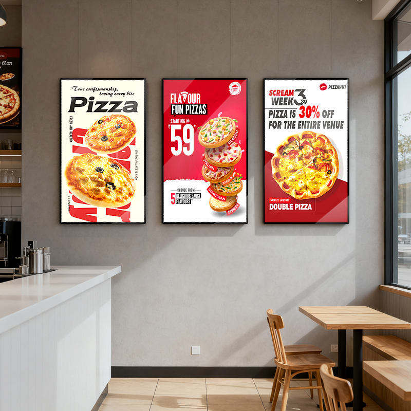 43 Inch Indoor Wall Mounted Digital Signage for Restaurants – Promotional Wall Display for Dynamic Menu, Table Ordering & Lobby Advertising | Android Player Included