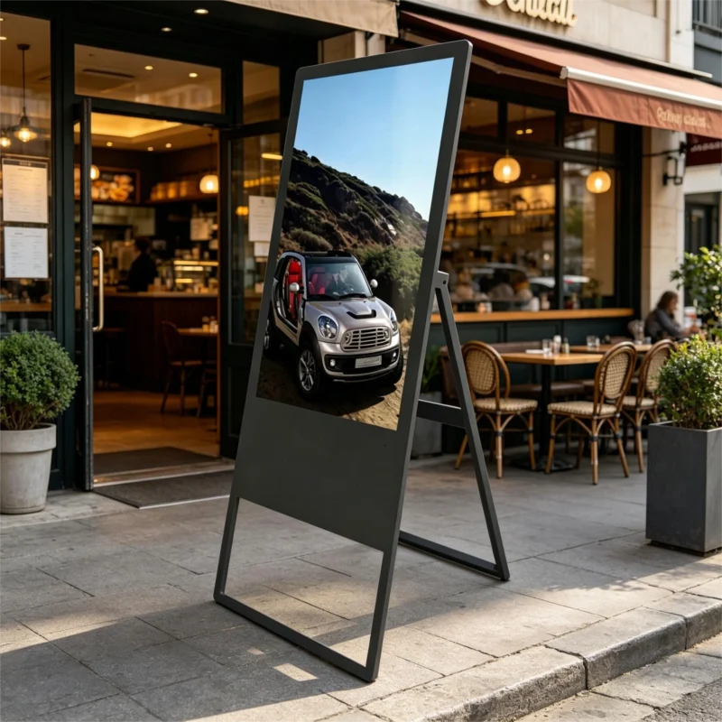 Portable Indoor Digital Menu Board – 43" AC Powered Display for Restaurants, Coffee Shop Counter & Lobby Advertising