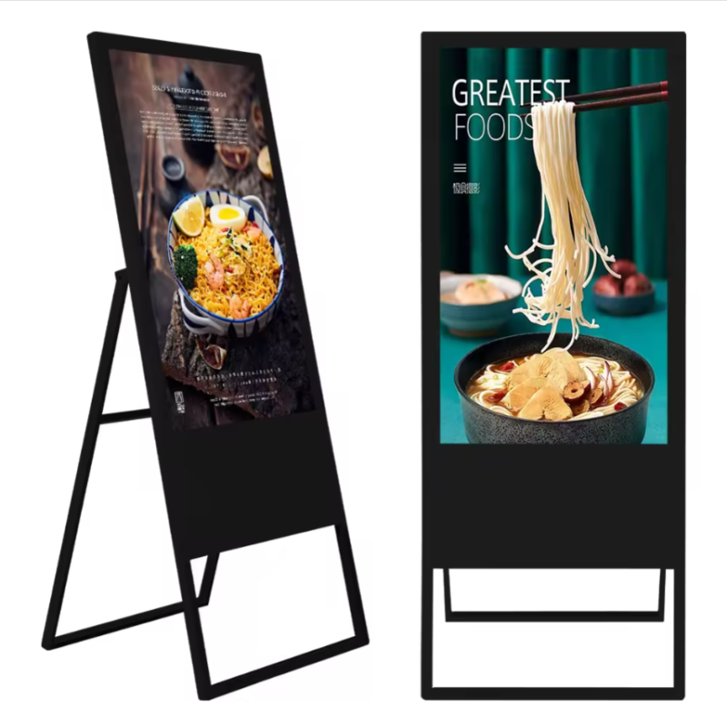 43Inch Portable Indoor Display for Restaurants – AC Powered Digital Menu Board for Coffee Shop Counter & Lobby Advertising