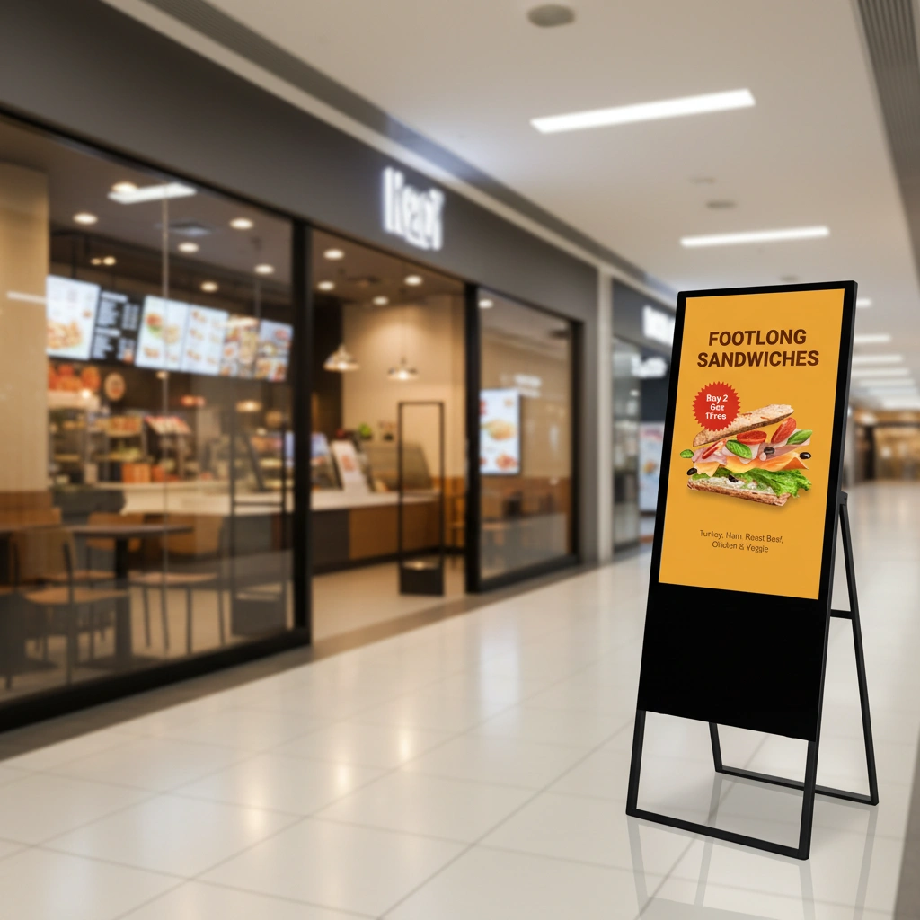 32-inch portable indoor display suitable for restaurants