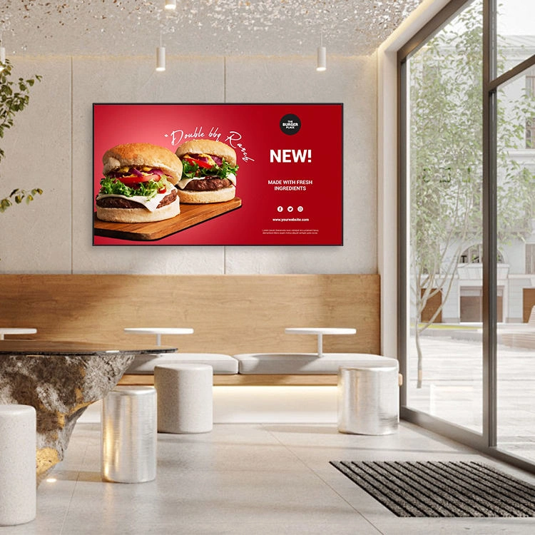 55 Inch Wall Mounted Digital Menu Board – Indoor Promotional Display for Fast Food, Cafe & Diner | Digital Wall Poster for Counter & Entrance Ads