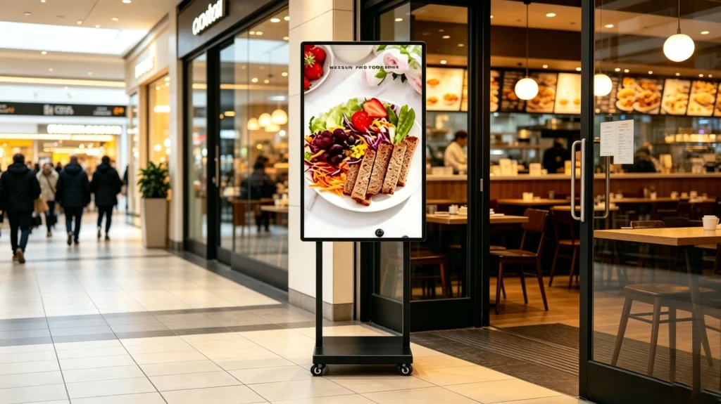 Portable indoor digital signage for restaurant