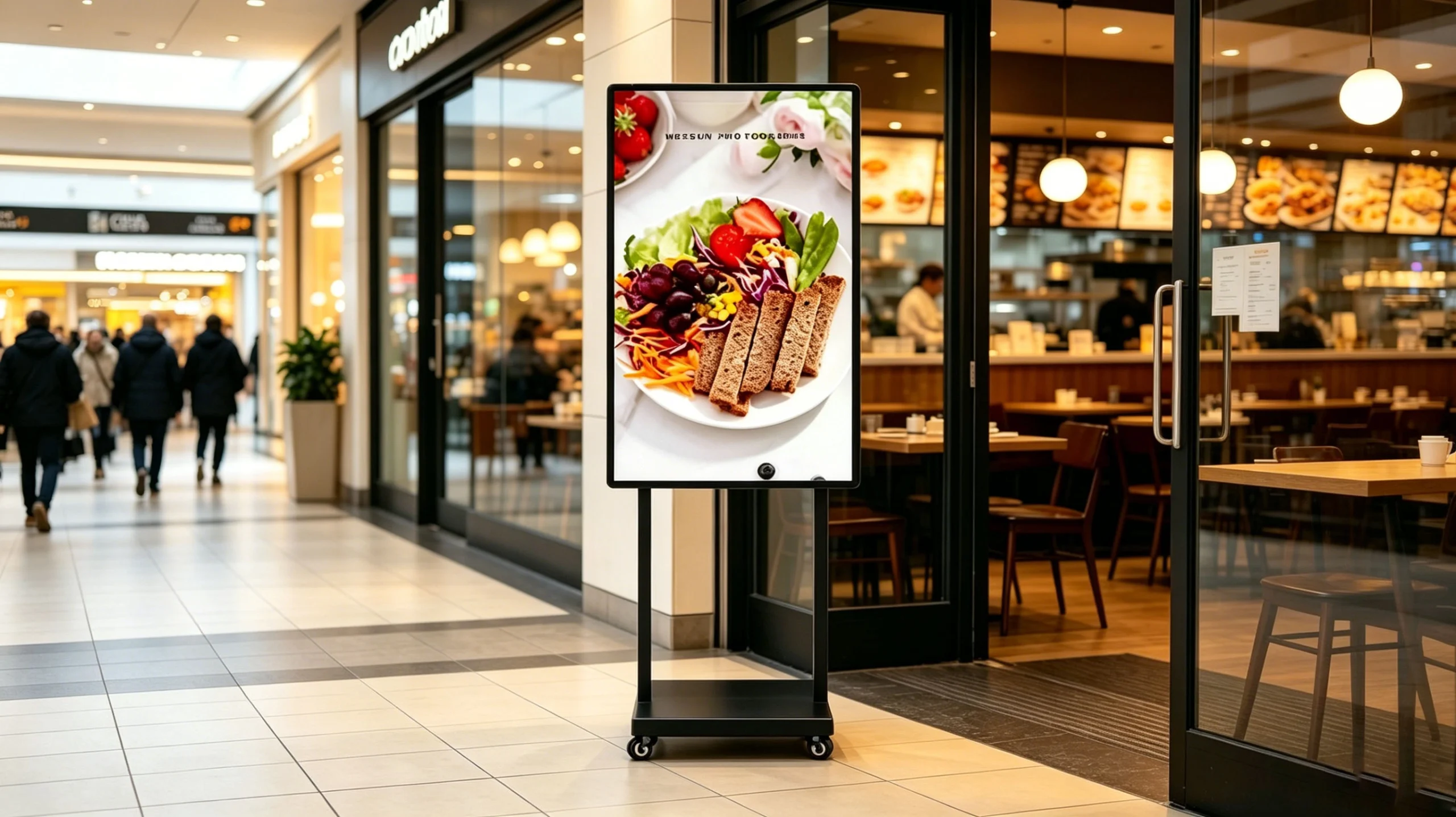 Portable indoor digital signage for restaurant
